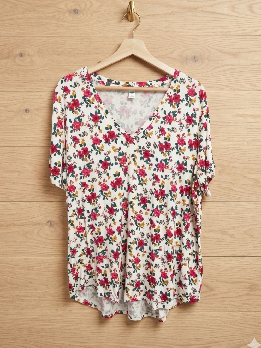 Old Navy Luxe Floral Hi-Low Tunic Tee XL 🌺